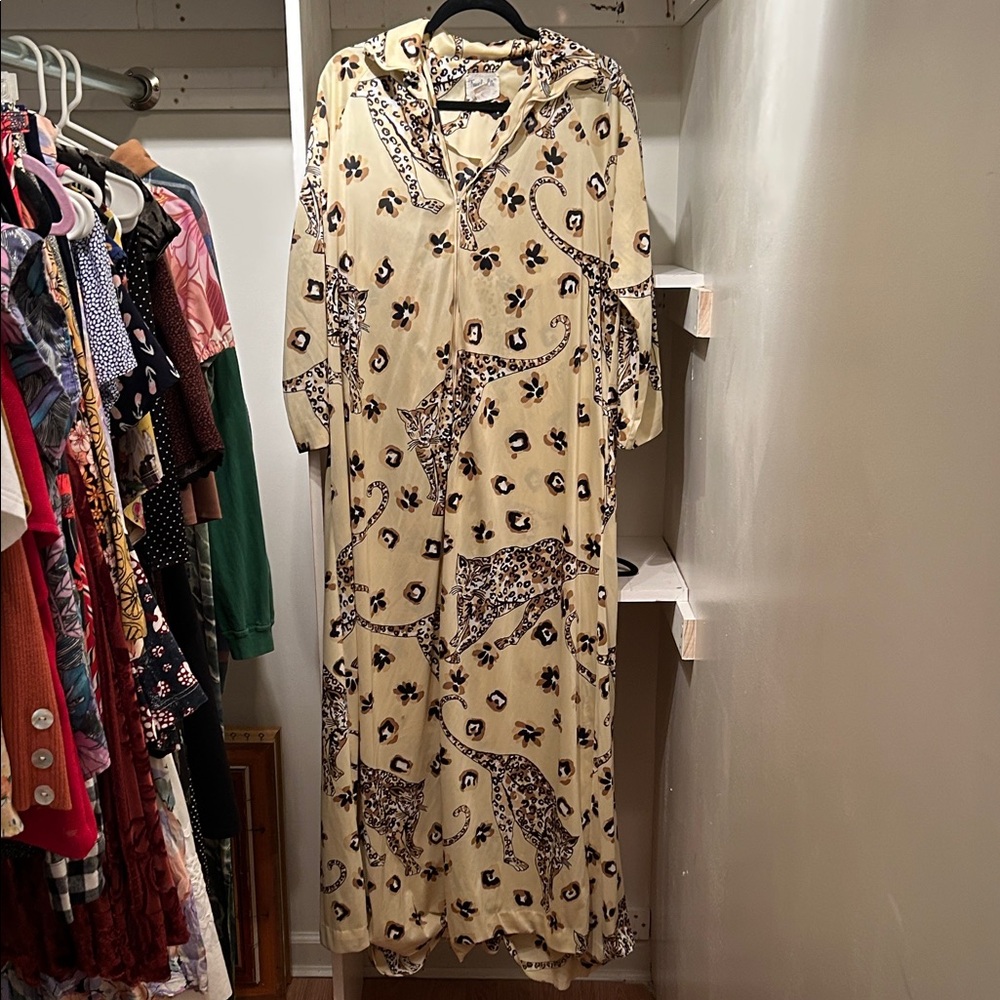 Vintage 1960s/70s Leopard Cat maxi loungewear